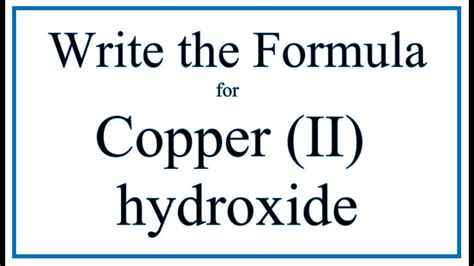 Copper(Ii) Hydroxide Is