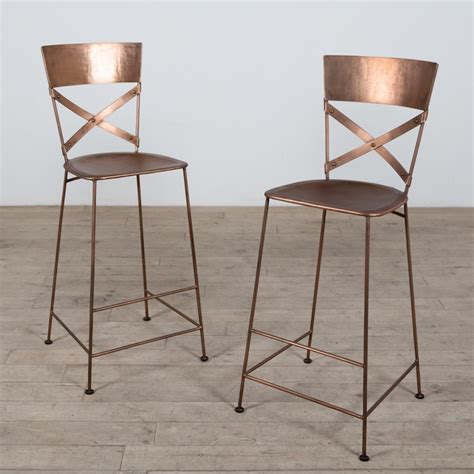 Copper Bar Stool With Backrest