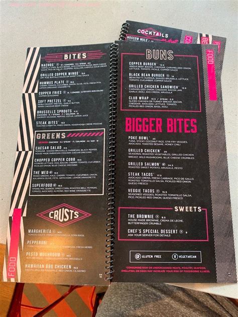 Copper Blues Beer Menu