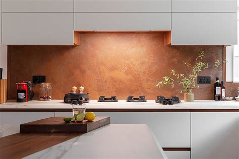 Copper Effect Kitchen Splashback