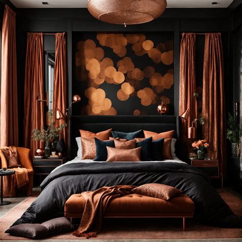 Rustic Guest Bedroom With Copper, Aubergine and Turquoise