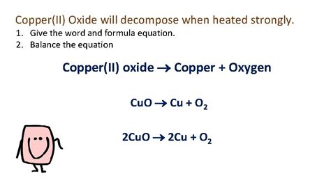 Copper Oxide Decomposition Equation