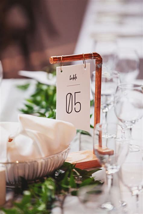 Copper Pipe Wedding Table Numbers