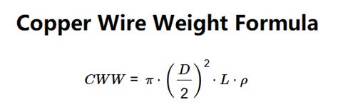 Copper Wire Calculation Formula