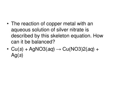 Copper Wire Chemical Equation