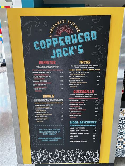 Copperhead Jacks Nutrition