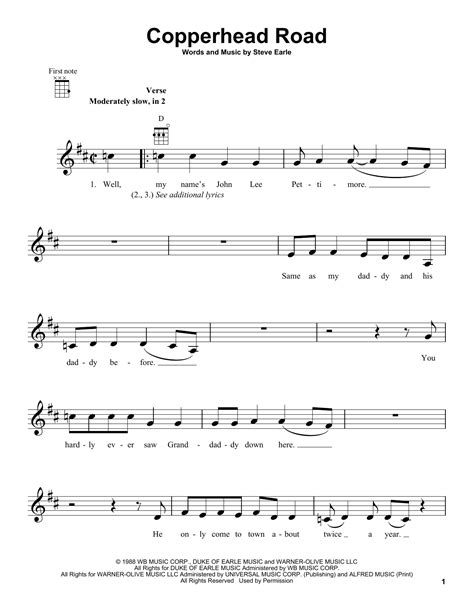 Copperhead Road Ukulele Chords
