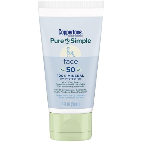 Coppertone Pure And Simple Botanicals Faces Sunscreen Lotion Spf 50