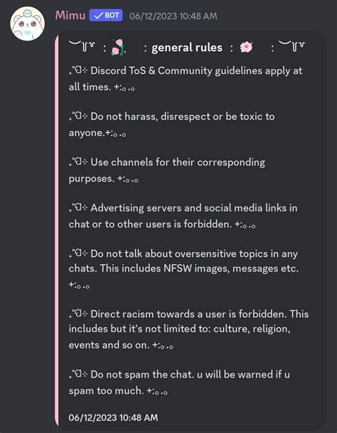 copy and paste discord rules