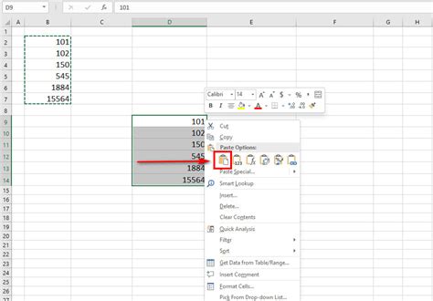 copy and paste multiple cells in excel
