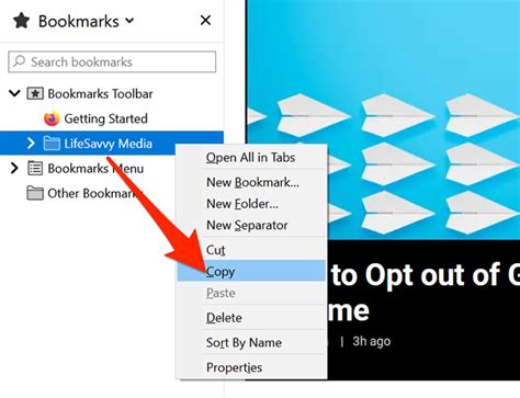 Copy Bookmarks Folder From Firefox