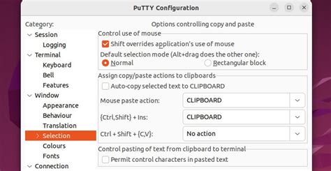 copy paste command in putty terminal