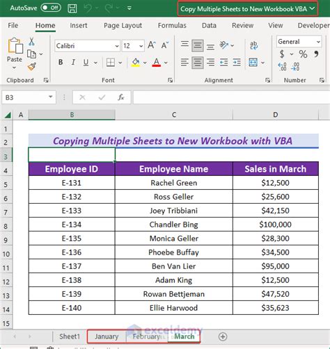 Copy Sheets To New Workbook Vba