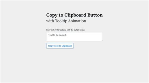 Copy To Clipboard Button Codepen
