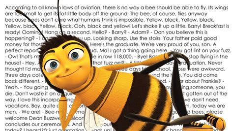 the whole bee movie script copypasta Minerva Johansen