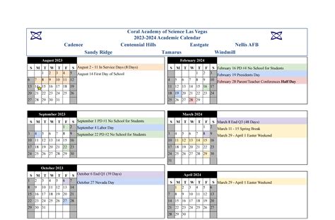 Coral Academy Calendar 2024-2025