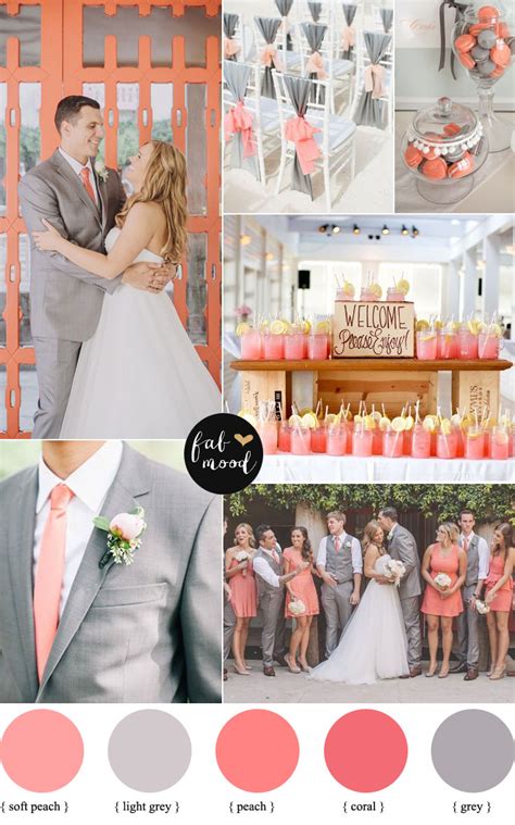 Coral and Grey Weddings