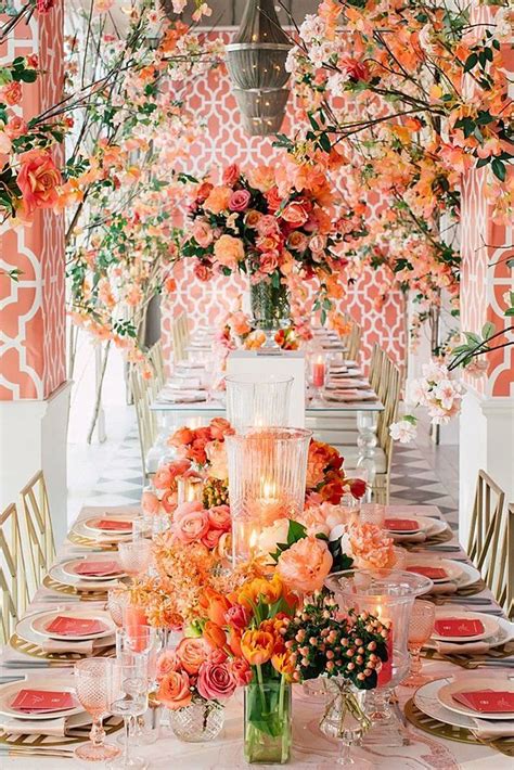 Living Coral Wedding Ideas. The Pantone Colour of the Year 2019 Coral