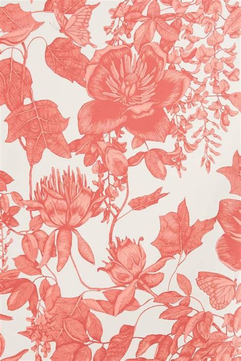 3112002755 Madeley Coral Floral Trail Wallpaper by Chesapeake