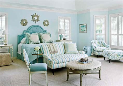 Coral And Light Blue Bedroom