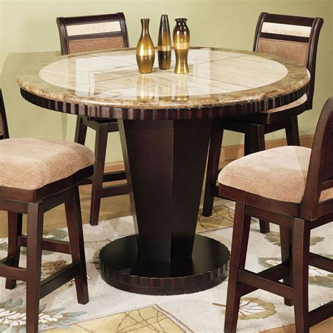 corallo marble round counter height dining table