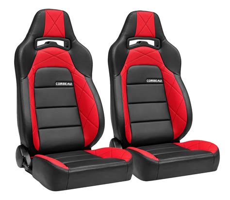 corbeau sport seat reclining seat black vinyl pair