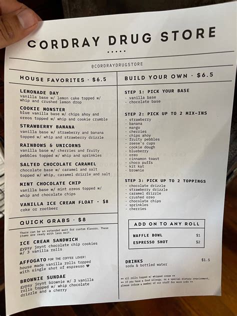 Cordray S Menu