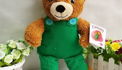 Corduroy Teddy Bear Plush Book Character Toy Stuffed Animal Green