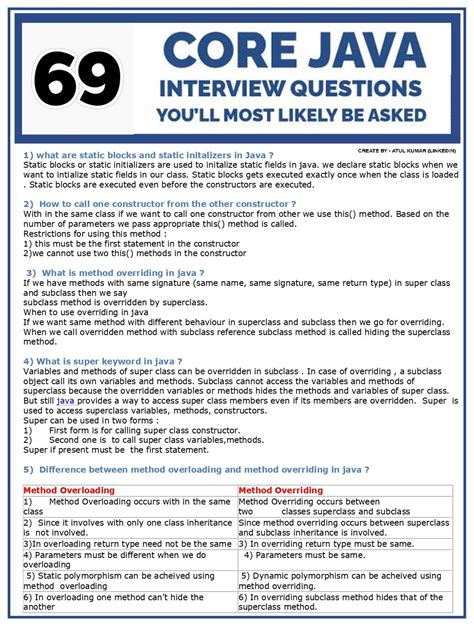 core java interview questions and answers for experienced pdf