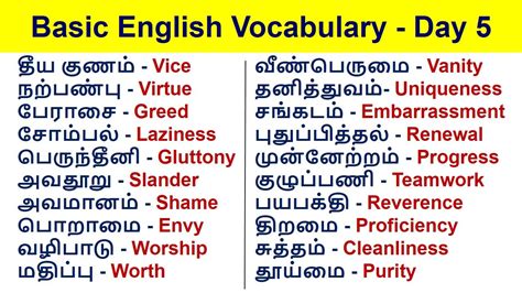 core meaning in tamil with example