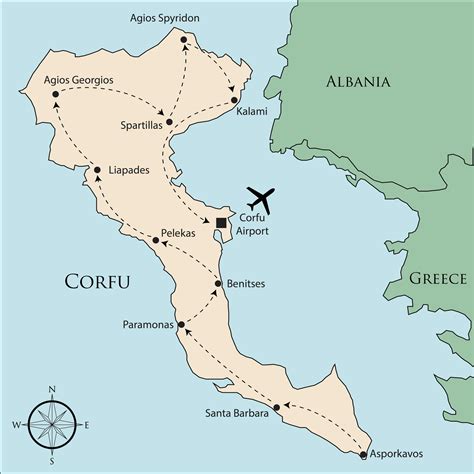 corfu map greece