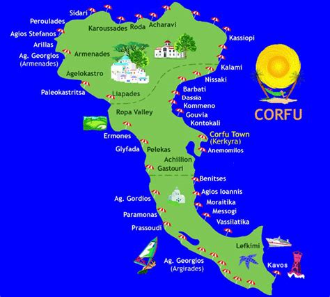 corfu map in english