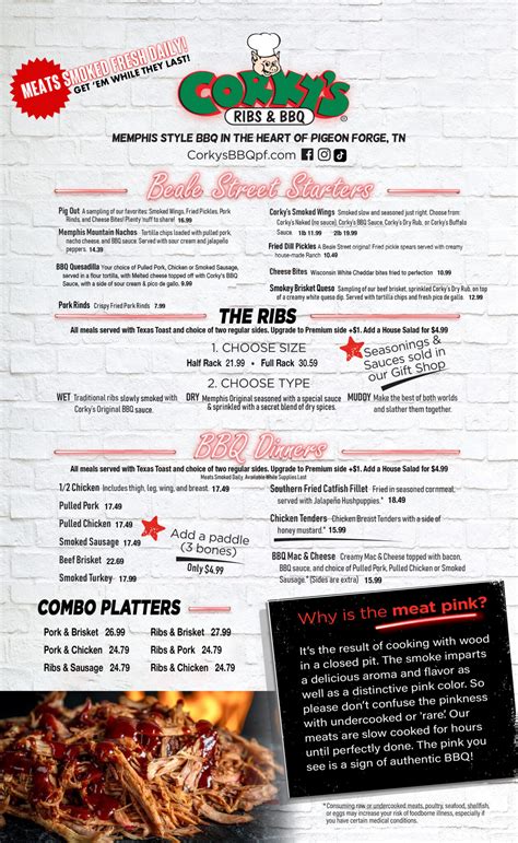 Corky's Bulk Menu