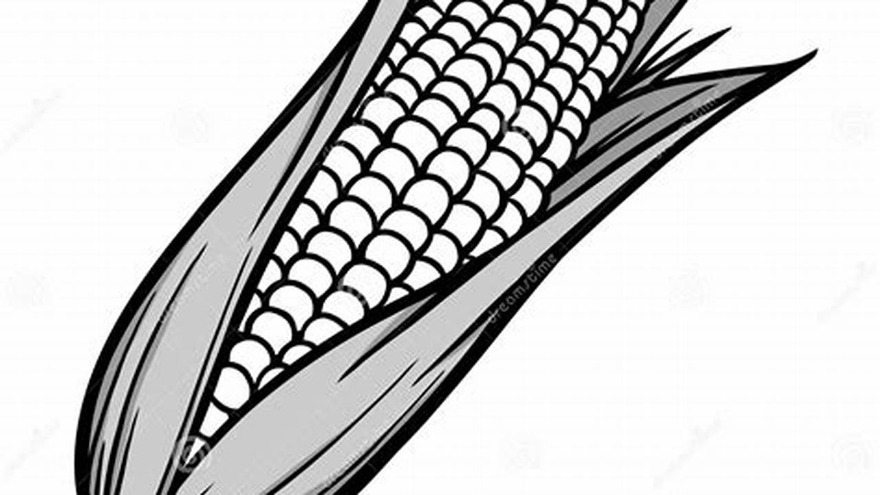 Uncover the Hidden Gems: Corn on the Cob Clipart in Black and White