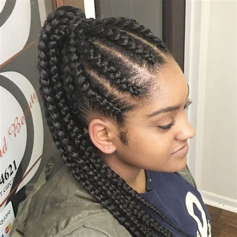 Corn Row Braids With Ponytail