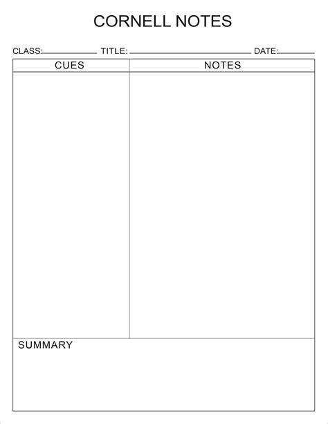 Cornell Note Taking Printable Algebra 1 Pdf