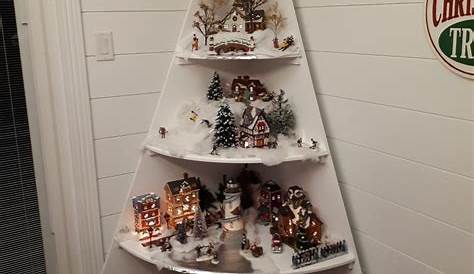 Corner Wooden Christmas Tree Village Display HOW TO BUILD A House Stand