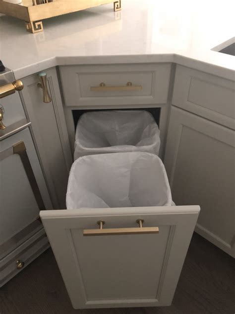 corner cabinet trash can