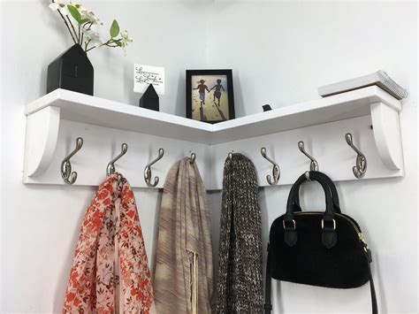 Corner Coat Hooks With Shelf