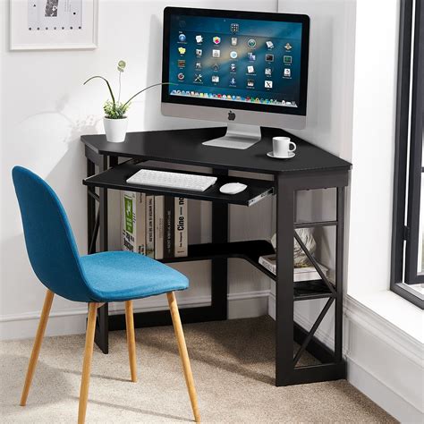 Corner Computer Desk With Keyboard Drawer