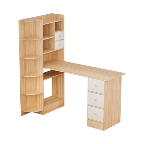 Corner Desk Bookshelf Combo