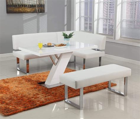 Corner Dining Bench White
