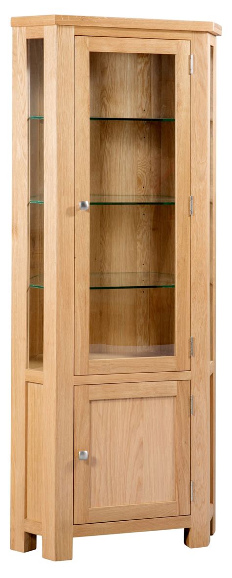 Corner Display Cabinet Oak
