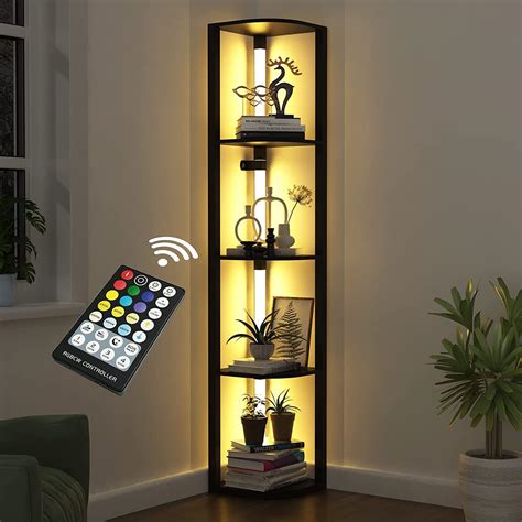 Corner Light Stand With Shelves