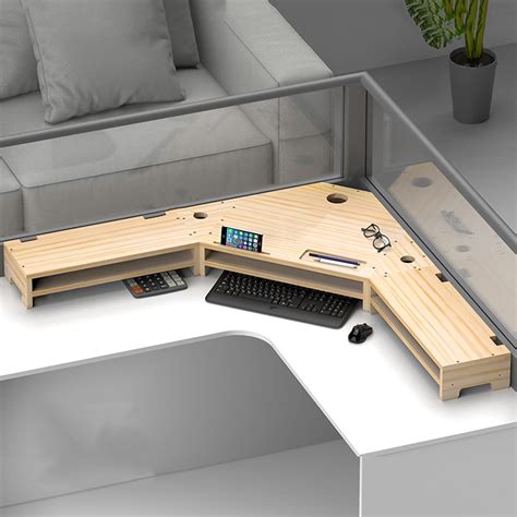 Corner Monitor Stand Wood