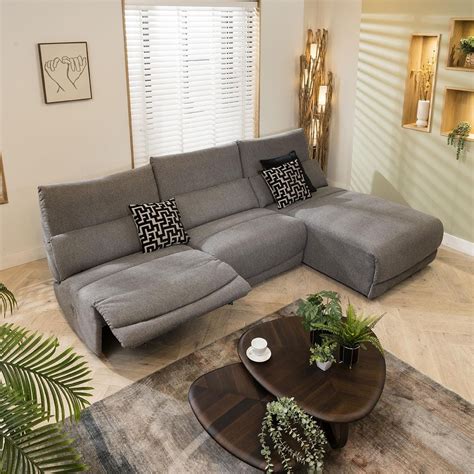 Corner Sofa Chaise In Grey