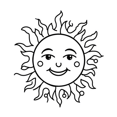 Corner Sun Coloring Page