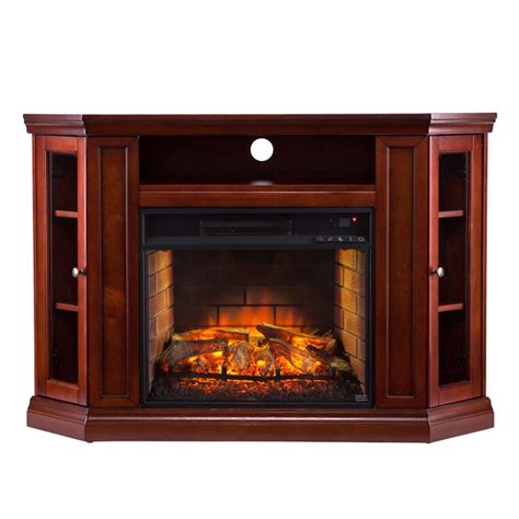 corner tv stand with fireplace