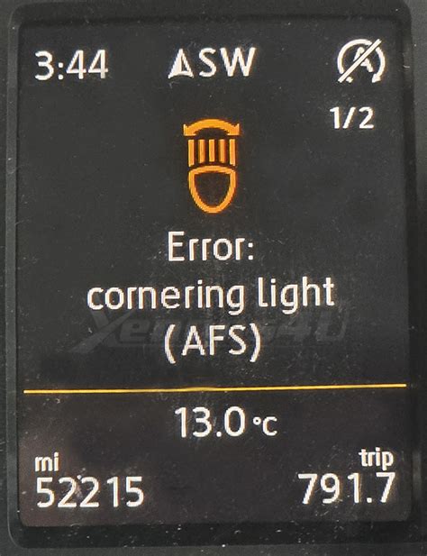 Cornering Light Afs Failure Passat