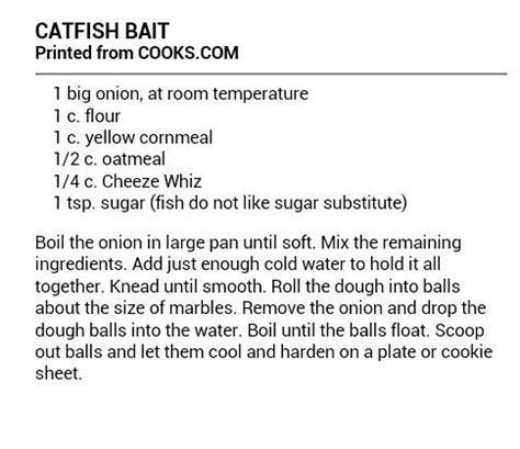 Cornmeal Catfish Bait